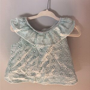 Janie and Jack Embroidered Baby Top in Soft Blue
